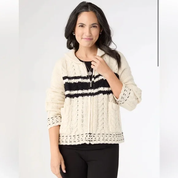 Coco + Carmen Romilly Collared Zip Front Cardigan - whipstitch cardigan - Picture 2 of 9